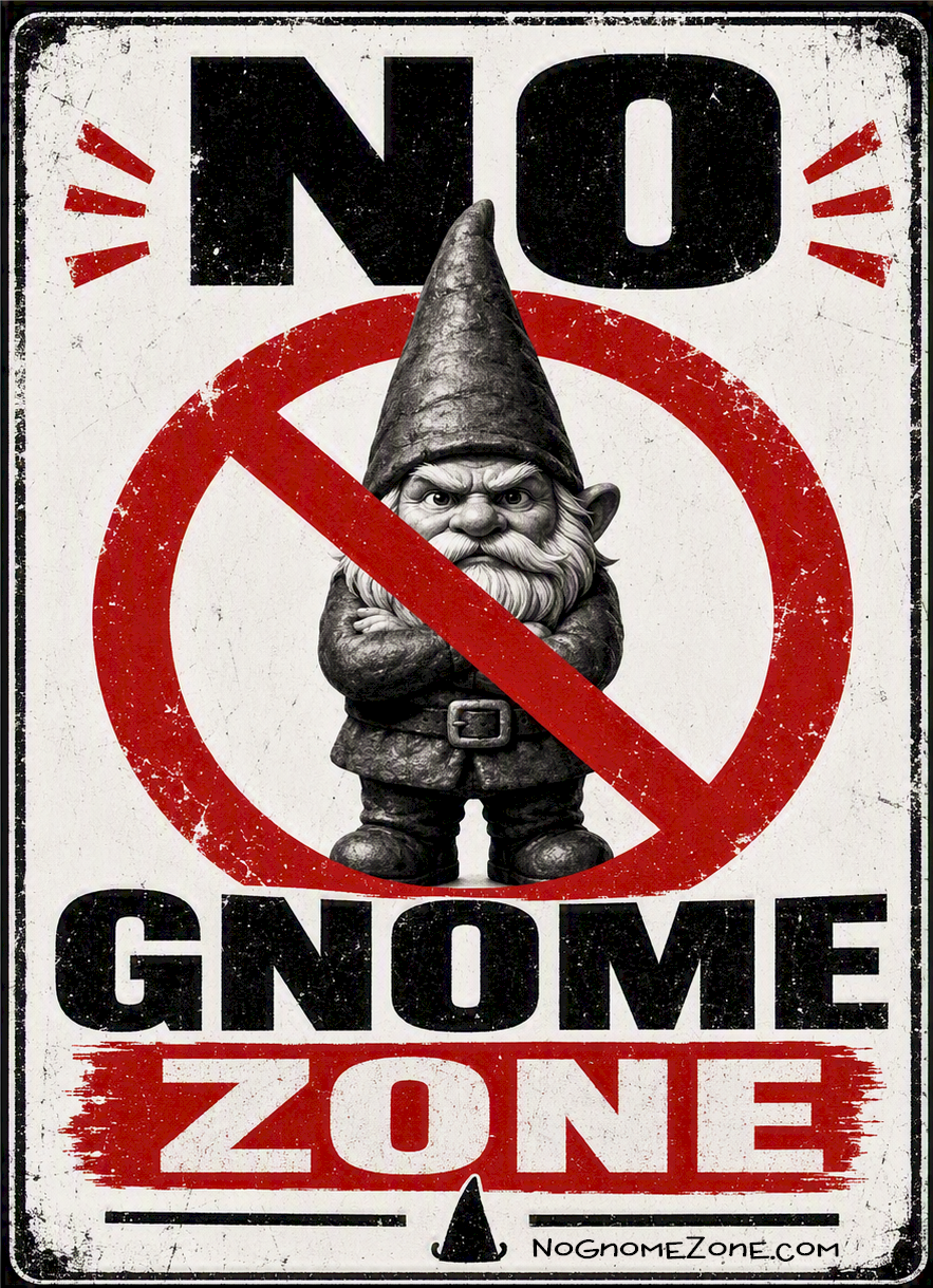 Printable No Gnome Zone Sign